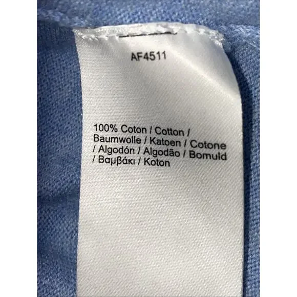 Lacoste Vneck Sweater Blue Crocodile Logo Long Sleeve 36 100% Cotton - Picture 6 of 8